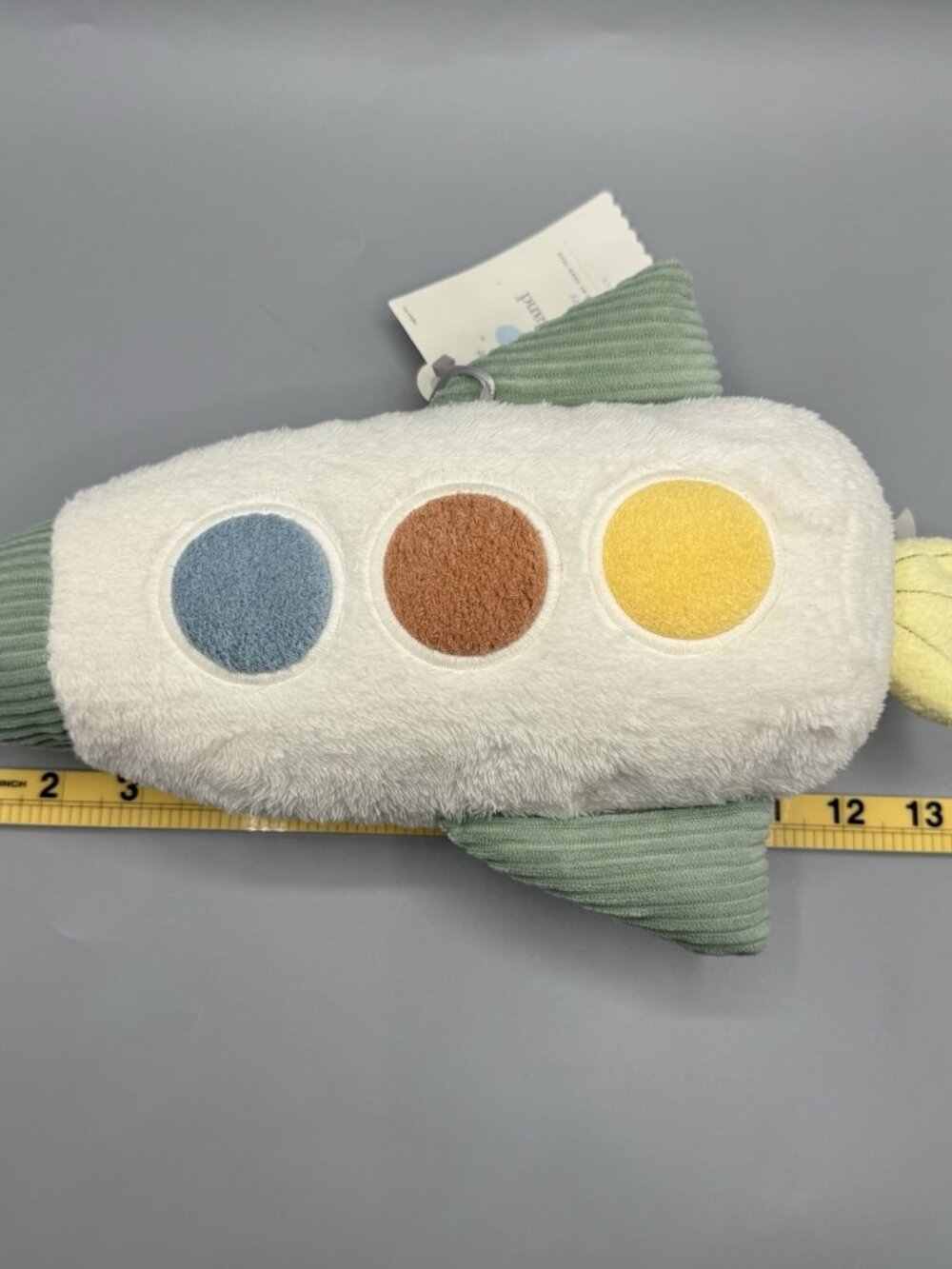 Cloud Island Rocket Plush Stuffed Animal Soft Neutral Colors NEW - Picture 6 of 6